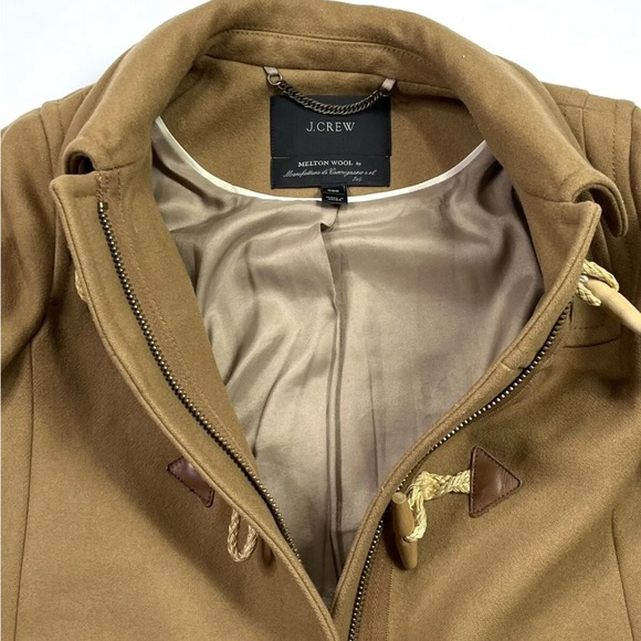 J. Crew Melton Wool Toggle Zip Beige Tan Coat - Sz 000 - Picture 7 of 15